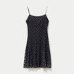 Robe fines bretelles col coeur dentelle noir ado