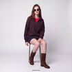 Pull col camionneur manches longues marron fonc&eacute;