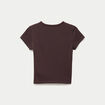T-shirt ajust&eacute; col rond manches courtes marron fonc&eacute; ado