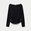 Haut droit col bateau manches longues noir