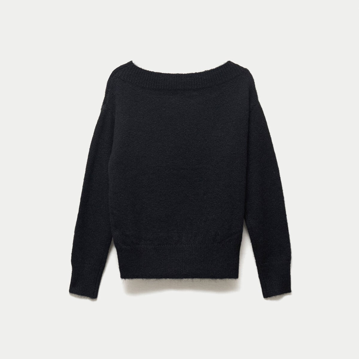 Pull col rond manches longues gris