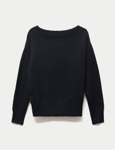 Pull col rond manches longues gris