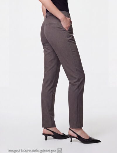 Pantalon bootcut taille basse gris fonc&eacute;