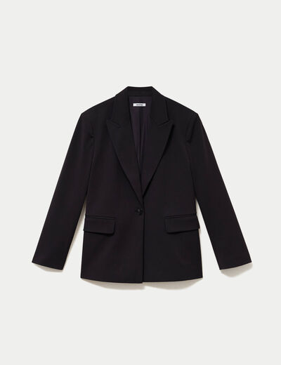 Veste col tailleur manches longues noir