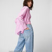 Jean regular taille haute denim bleach ado