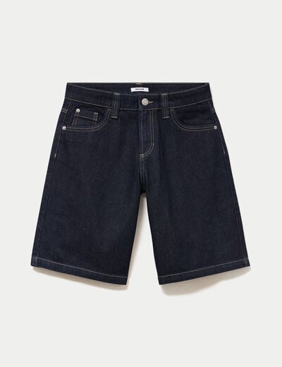 Bermuda large en jean 5 poches denim brut