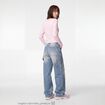Jean loose taille standard denim bleach ado