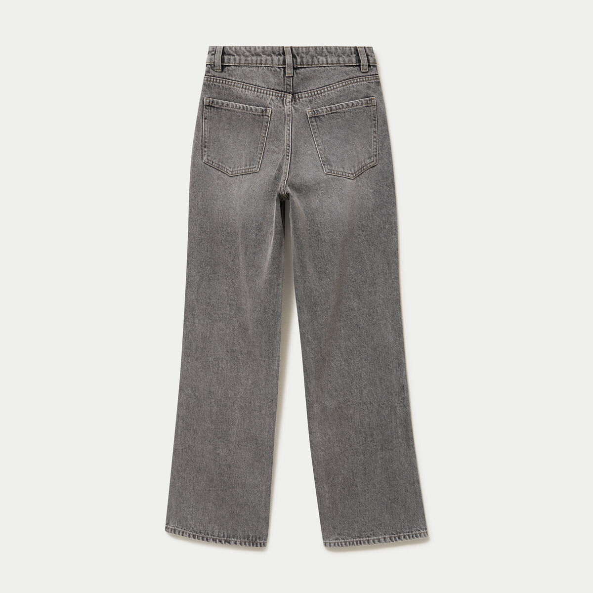Jean regular taille haute denim gris ado