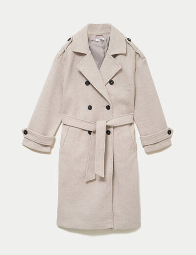 Manteau manches longues taupe