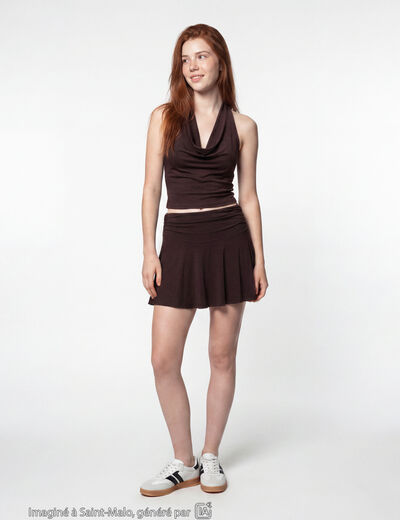 Jupe marron fonc&eacute;
