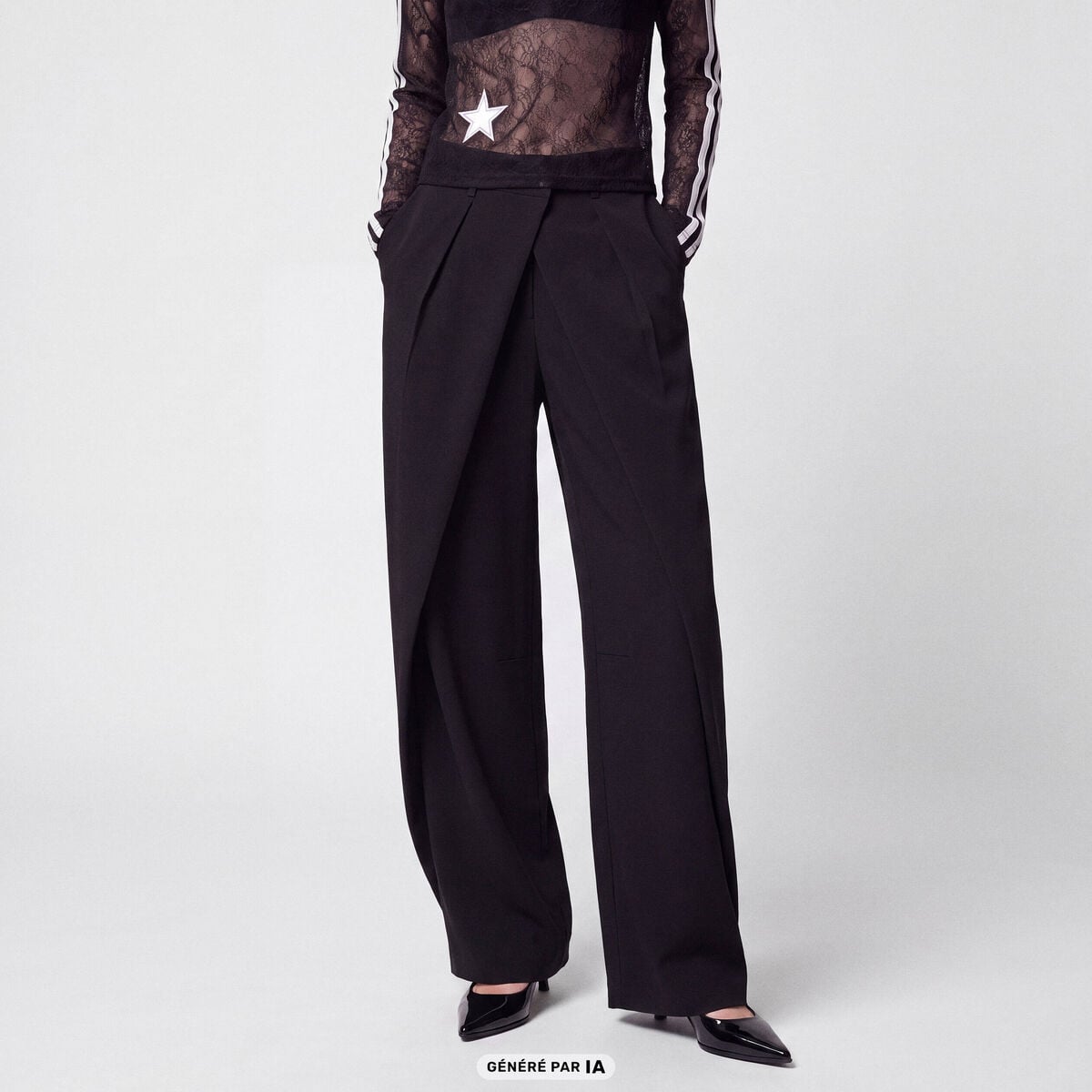 Pantalon coupe large noir