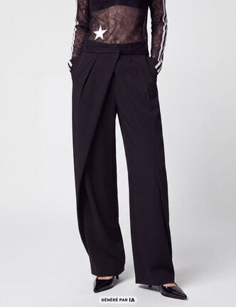 Pantalon coupe large noir