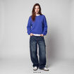 Pull oversize col rond manches longues bleu electrique