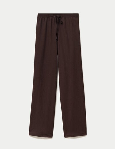 Pantalon large taille standard marron fonc&eacute;