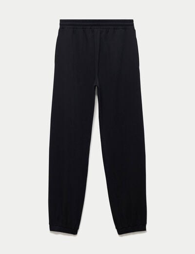 Jogging bas resserr&eacute; taille standard noir ado