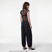 Pantalon large en cr&ecirc;pe taille standard noir