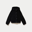 Blouson court droit effet polaire noir