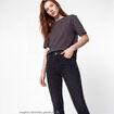 Jean skinny taille standard denim noir ado
