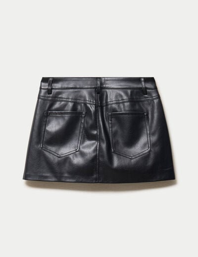 Jupe-short en similicuir noir