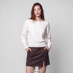 Pull oversize col bardot manches longues blanc