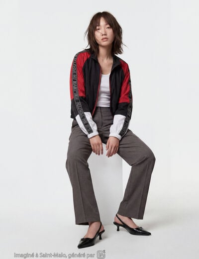 Pantalon bootcut taille basse gris fonc&eacute;