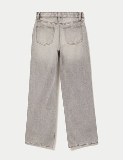 Jean Lenny wide leg taille standard denim gris