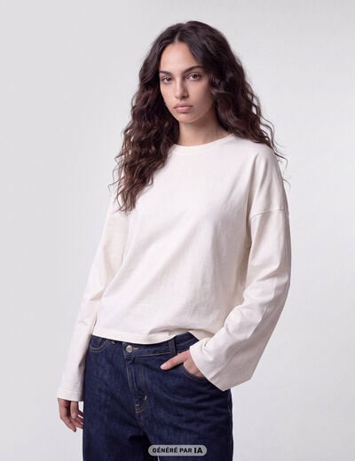 T-shirt manches longues ecru