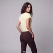 T-shirt ajust&eacute; col rond manches courtes jaune clair