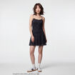 Robe fines bretelles col coeur dentelle noir