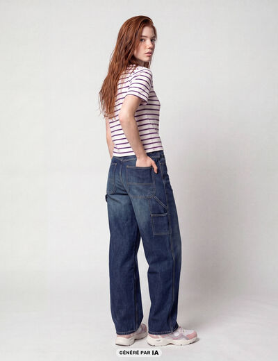 Jean Max loose taille standard denim blue black