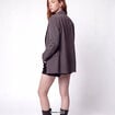 Veste col tailleur manches longues gris fonc&eacute;
