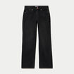 Jean regular taille basse denim noir ado