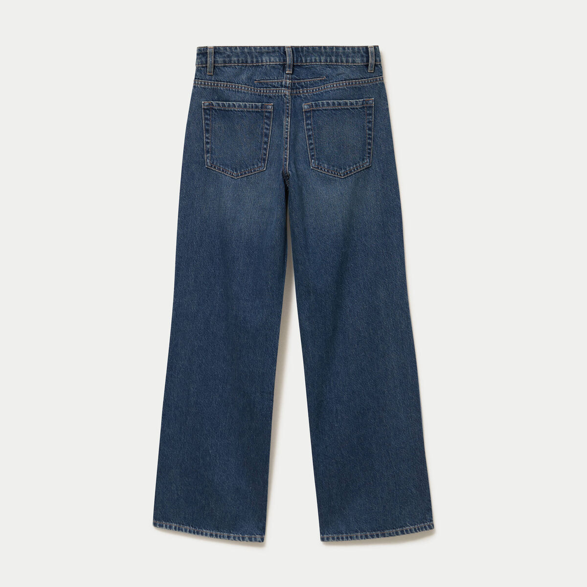 Jean wide leg taille basse bleu ado