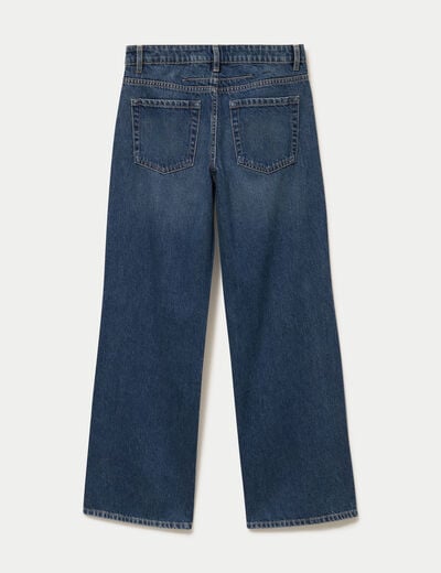 Jean wide leg taille basse bleu ado