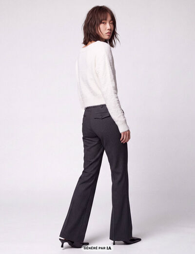 Pantalon bootcut stretch taille standard gris fonc&eacute;