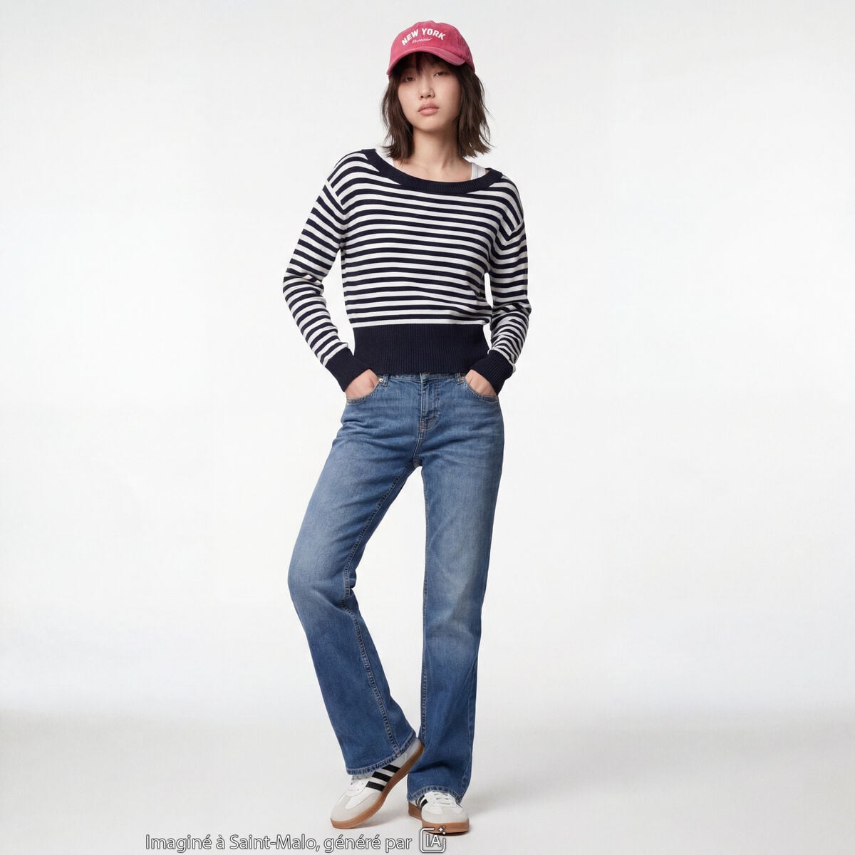 Jean Zoe bootcut taille basse denim double stone