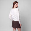 Pull oversize col bardot manches longues blanc
