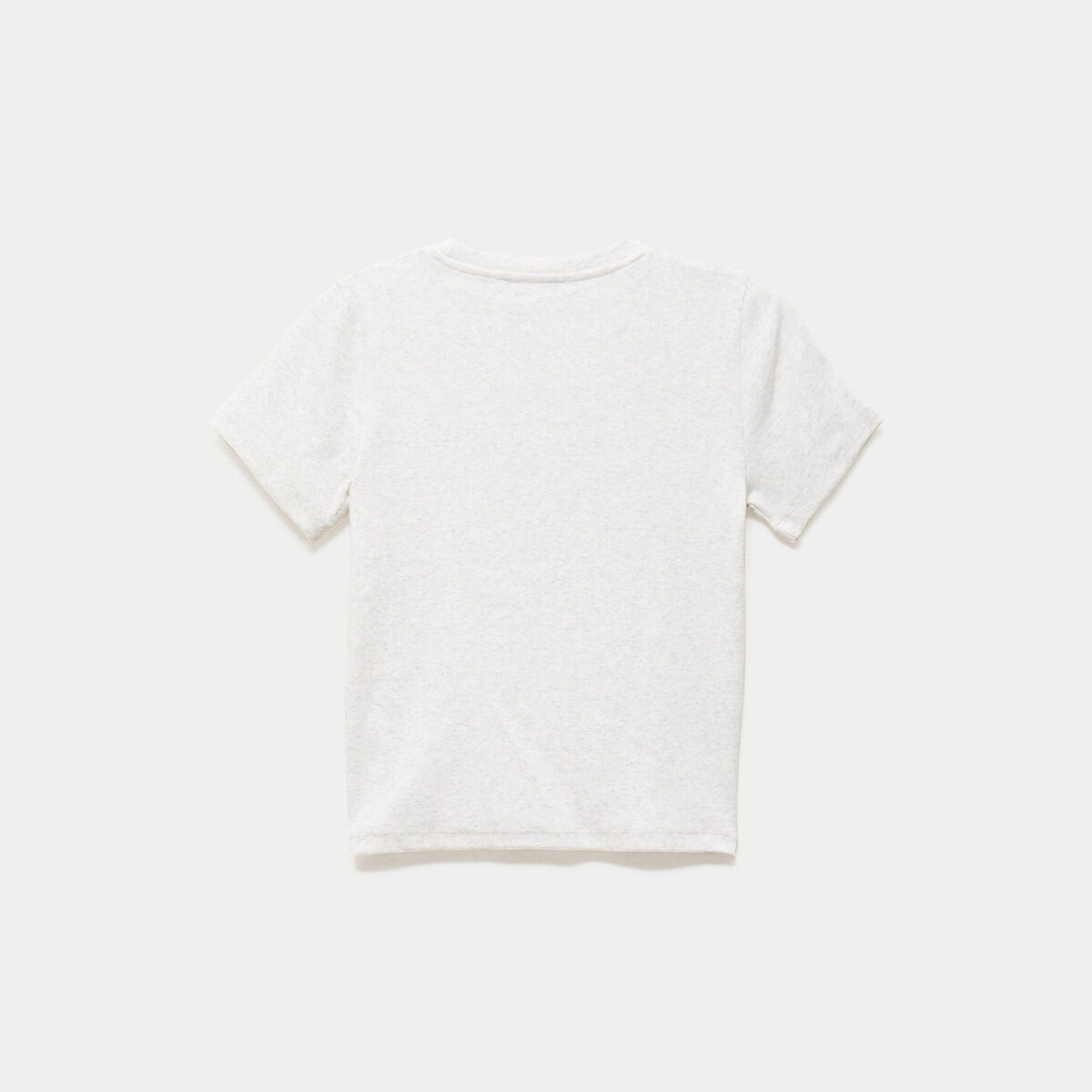 T-shirt ajust&eacute; col rond manches courtes ecru