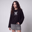 T-shirt ample col rond manches longues noir