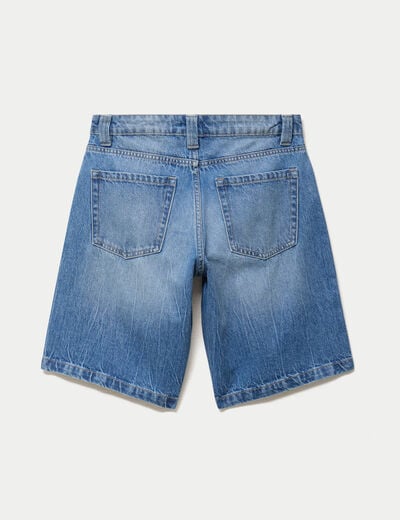 Bermuda large en jean 5 poches denim double stone