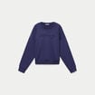 Sweat col rond manches longues strass bleu marine