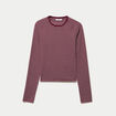 T-shirt manches longues rouge fonc&eacute;