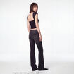 Jean bootcut taille basse denim noir ado