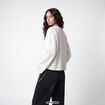 T-shirt cropped bas resserr&eacute; ecru