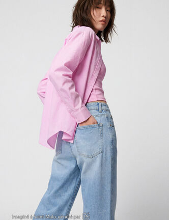 Jean Tom regular taille haute denim bleach