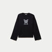 T-shirt ample col rond manches longues noir