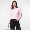 Sweat oversize cropped col bateau rose clair
