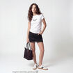 T-shirt droit court manches courtes blanc