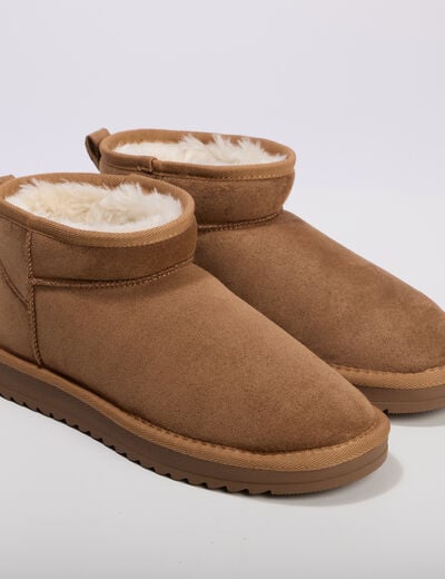 Chaussures aspect daim orange fonc&eacute;