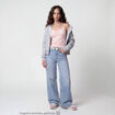 Jean Lenny wide leg taille standard denim triple stone